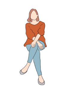 足を組んでいる女性のイラスト