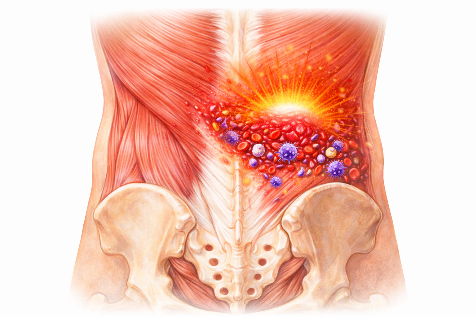 腰の炎症反応のイメージイラスト