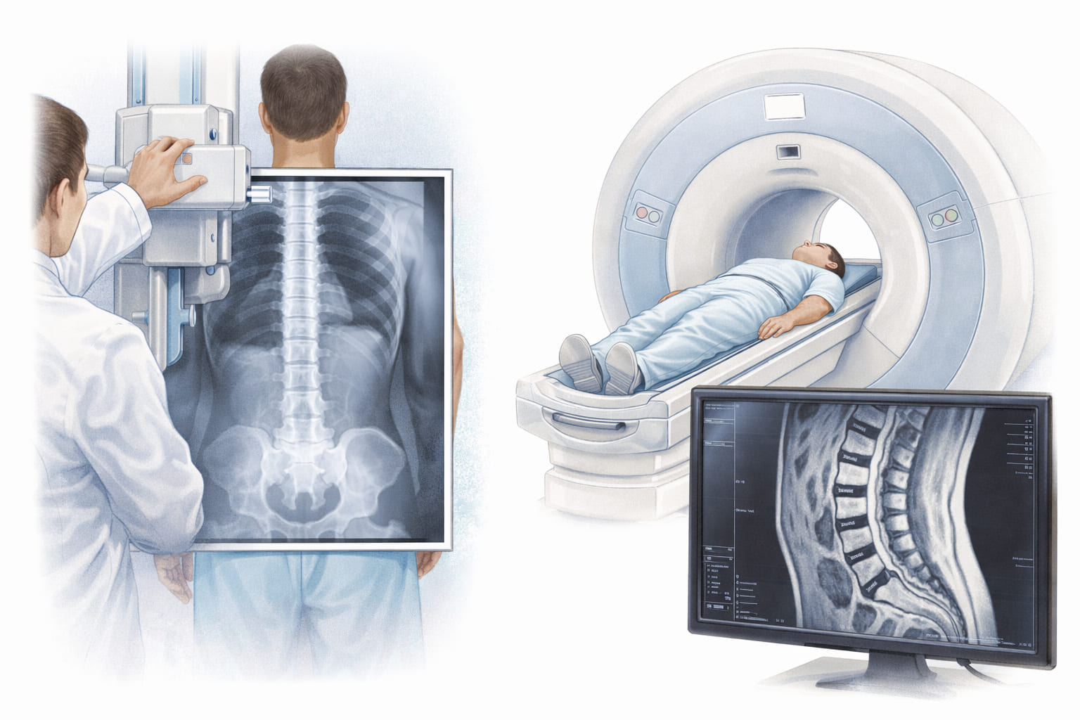 レントゲンとCTのイラスト