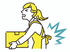 松戸でのギックリ腰の女性のイラスト