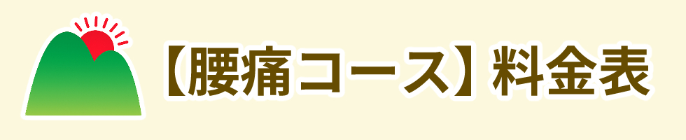 腰痛コース料金表