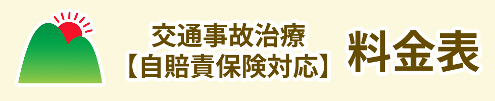 交通事故治療【自賠責保険対応】料金表